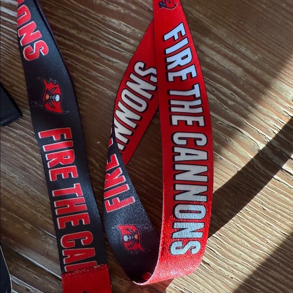 NFL Tampa Bay Buccaneer Lanyard Red and Black Key & Card Holder